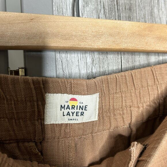 Marine Layer Womens Pants S High Rise Elastic Waist Zipper Pockets Straight Leg - Picture 3 of 6